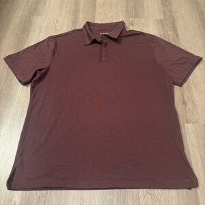 01.Algo‎ Performance Polo Shirt Stretch Golf Men’s XL Maroon/Black Stripe